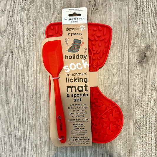 Stocking Enrichment Lick Mat with Spatula