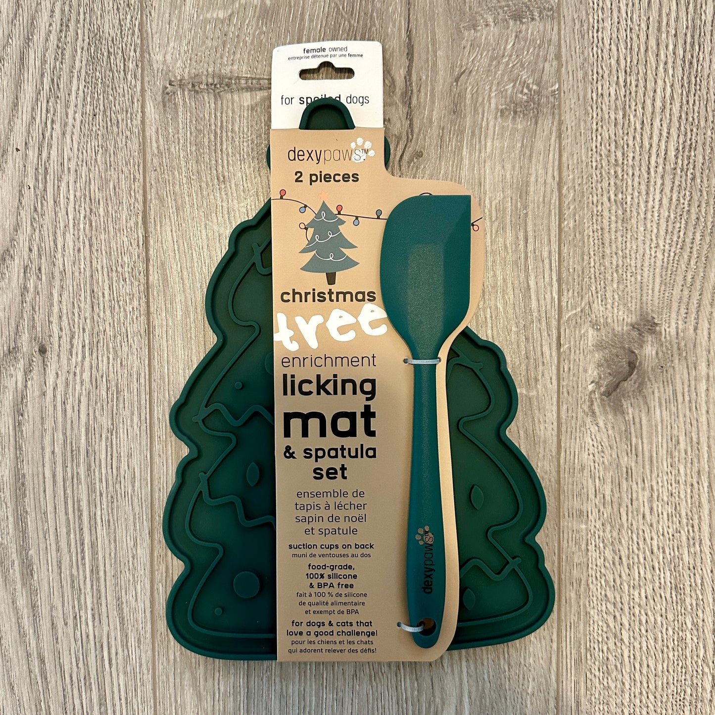 Christmas Tree Enrichment Lick Mat with Spatula